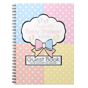Colourful Polka Dots Baby Shower Guest Book- Notebook