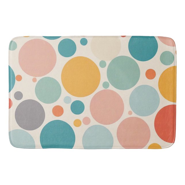 Colourful Polka Dots Bath Mat (Front)