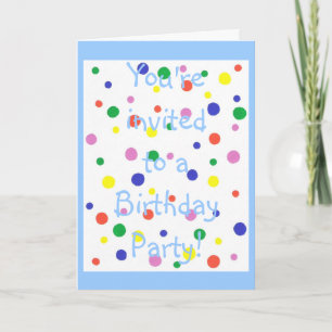 Colourful Polka Dots Birthday Party Invitation Car