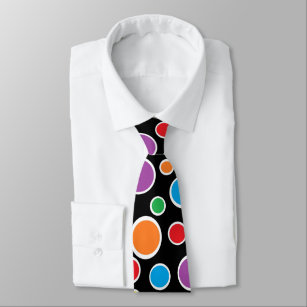 Colourful Polka Dots Black Tie