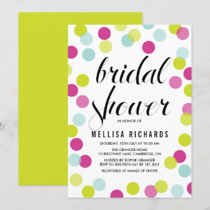 Colourful Polka Dots Bridal Shower Invitation