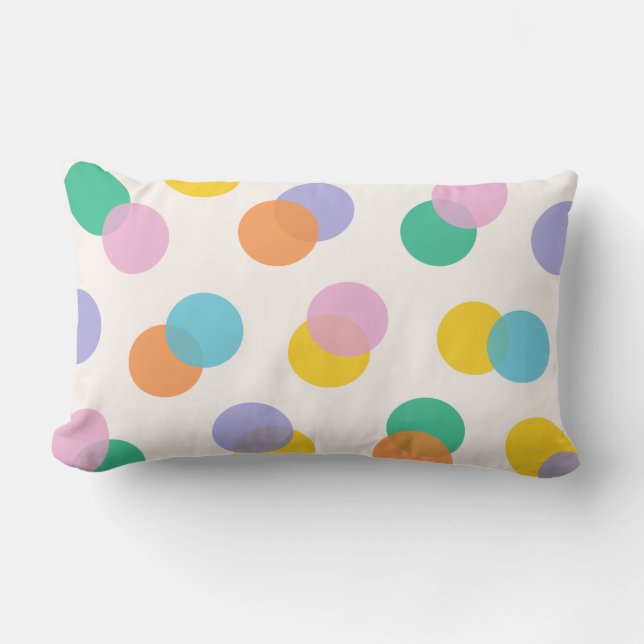 Colourful Polka Dots Confetti Kids Lumbar Cushion (Front)