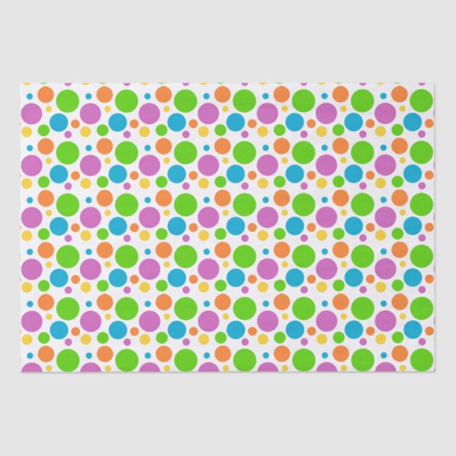 Colourful Polka Dots | Custom Birthday Tissue Paper (Front)
