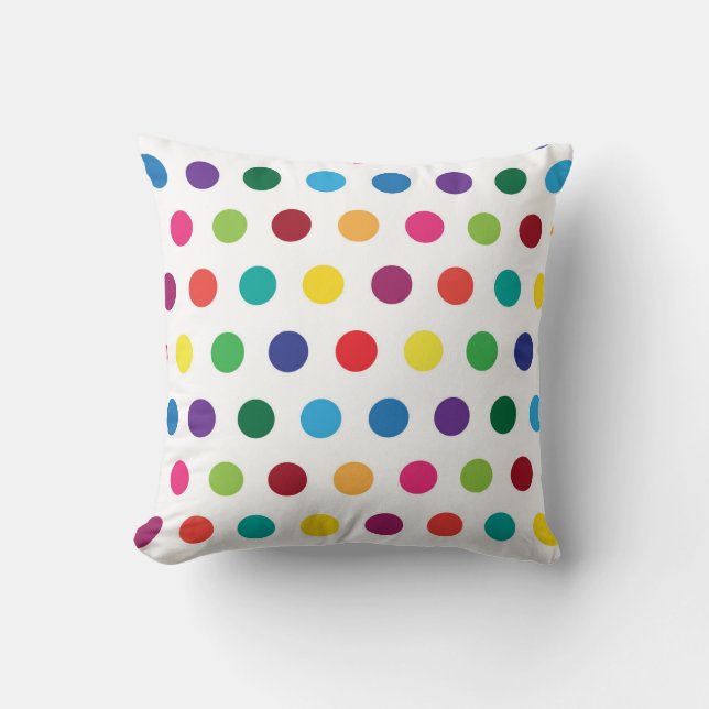 Colourful Polka Dots Cute Kids Cushion (Front)