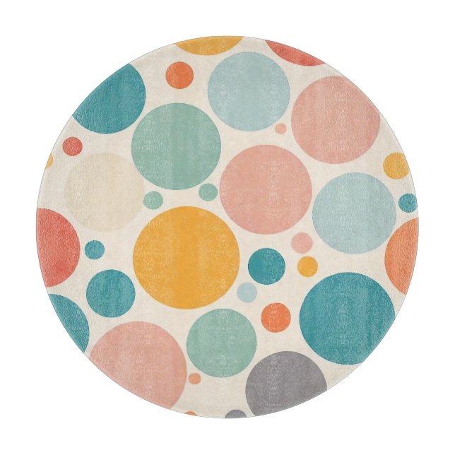 Colourful Polka Dots Cutting Board (Front)