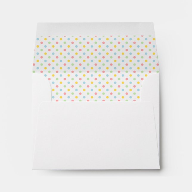 Colourful polka dots envelope liner designs (Back (Bottom))