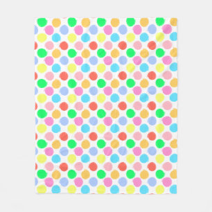 Colourful Polka Dots Fleece Blanket