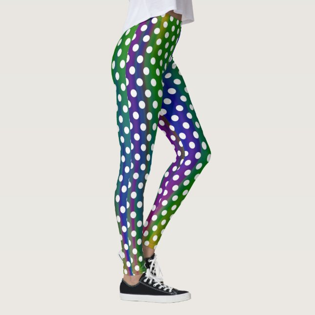 Colourful Polka Dots Girly Trendy Fashionable Yoga Leggings (Right)