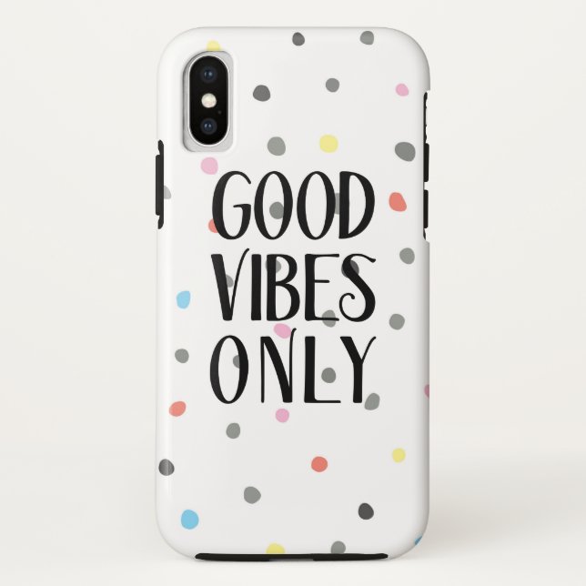 Colourful Polka Dots Good Vibes Only Case-Mate iPhone Case (Back)