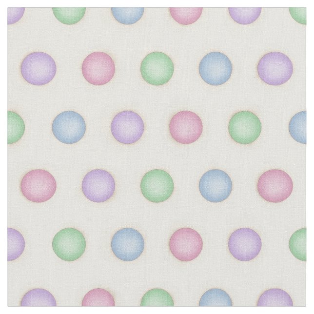 Colourful Polka Dots in Distressed Pastels (small) Fabric (Close Up)