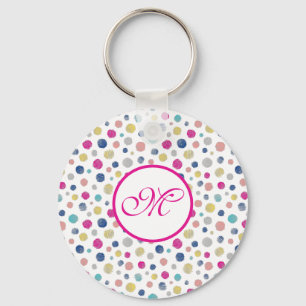 colourful polka dots  key ring