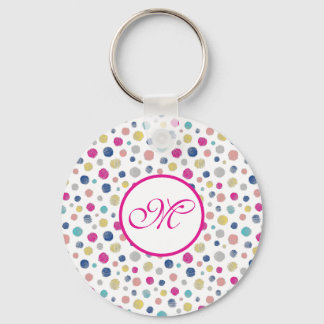 colourful polka dots key ring