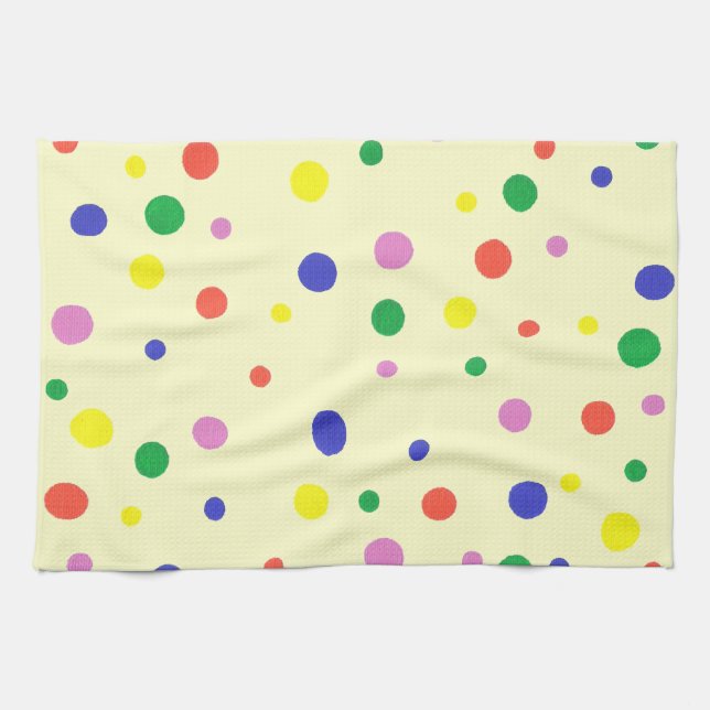 Colourful Polka Dots Kitchen Towels (Horizontal)