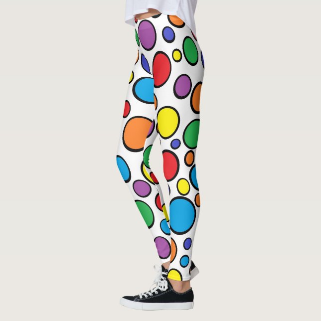Colourful Polka Dots Leggings (Left)