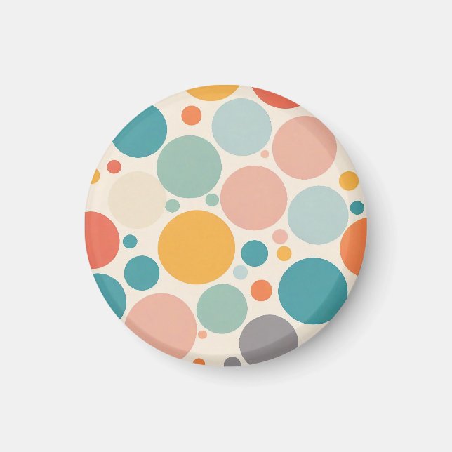 Colourful Polka Dots Magnet (Front)