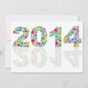 Colourful Polka Dots New Year 2014 Invitation