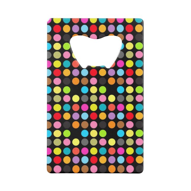 Colourful Polka Dots on Black (Front)