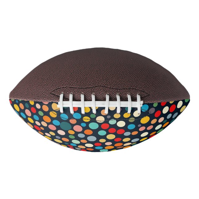 Colourful Polka Dots on Dark Background American Football (Front)