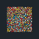 Colourful Polka Dots on Dark Background Canvas Print<br><div class="desc">This design is a fun and festive way to add a pop of colour to your home or office. It features colourful polka dots of all sizes on a black background. The contrasting colours make the polka dots stand out,  and the overall design is both eye-catching and playful.</div>