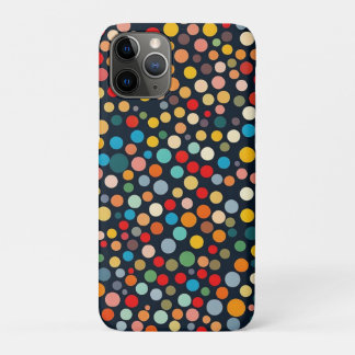 Colourful Polka Dots on Dark Background iPhone 11 Pro Case