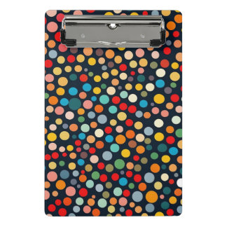 Colourful Polka Dots on Dark Background Mini Clipboard
