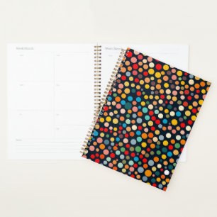 Colourful Polka Dots on Dark Background Planner