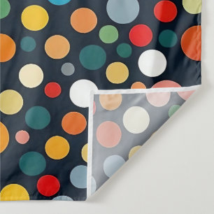 Colourful Polka Dots on Dark Background Tapestry