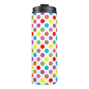 Colourful polka dots pattern thermal tumbler