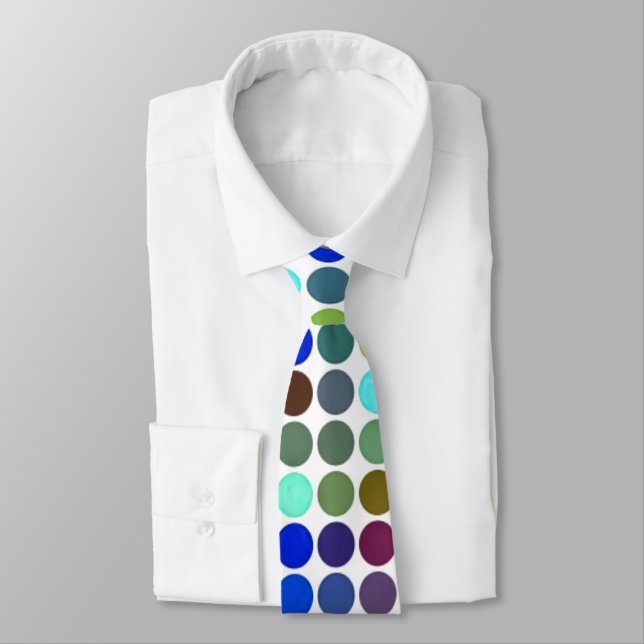 Colourful Polka Dots Pattern Tie (Tied)