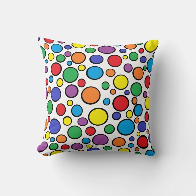 Colourful Polka Dots Pillow (Front)