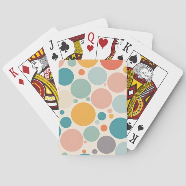 Colourful Polka Dots Playing Cards (Back)