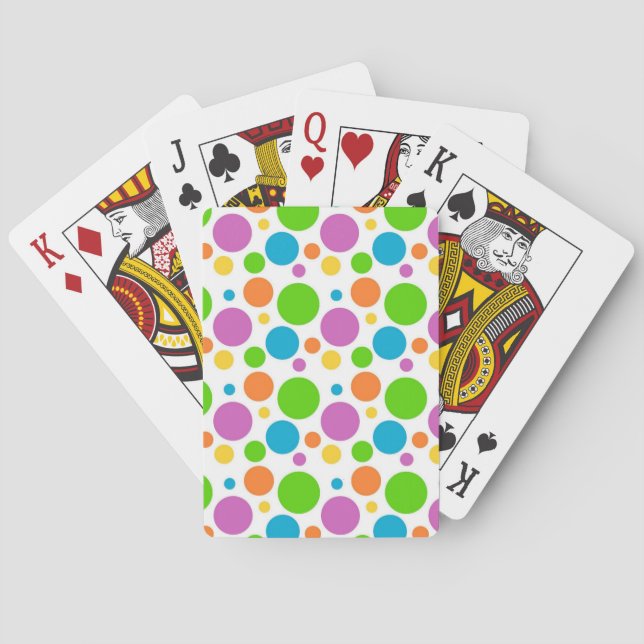 Colourful Polka Dots Playing Cards (Back)