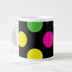 Colourful Polka Dots, Polka Dot Pattern, Dotted Large Coffee Mug