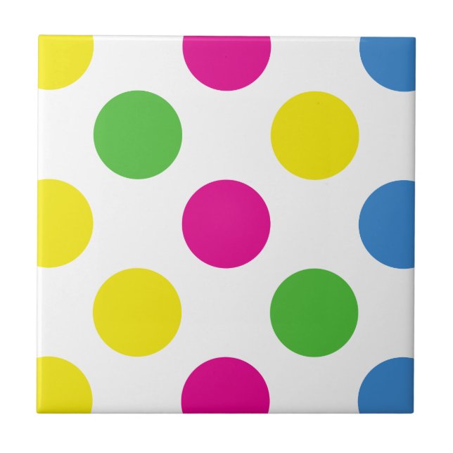 Colourful Polka Dots, Polka Dot Pattern, Dotted Tile (Front)