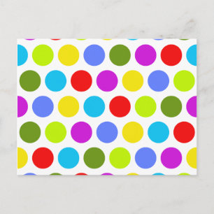 Colourful Polka Dots Postcard