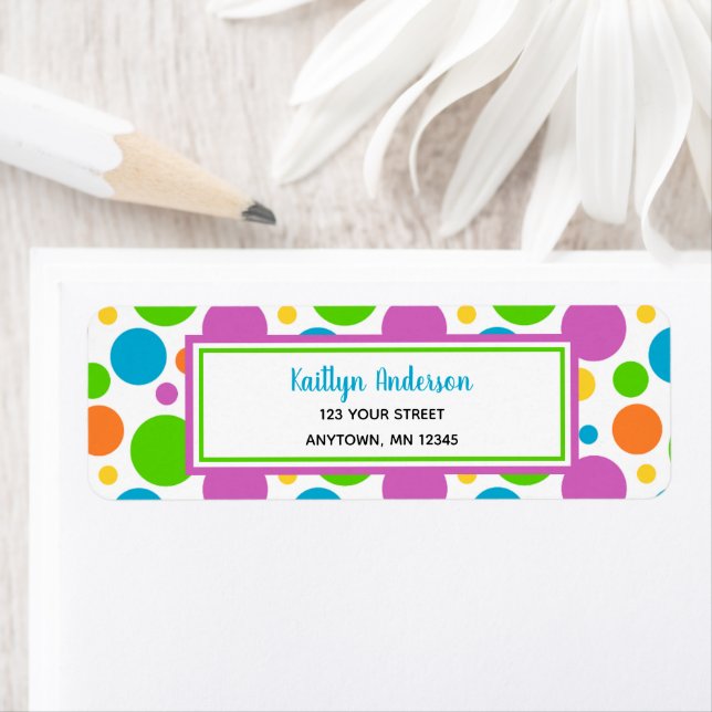 Colourful Polka Dots | Return Address Label (Insitu)