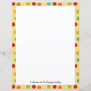 Colourful Polka Dots Stationery Paper