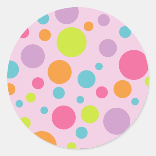 Colourful Polka Dots Sticker (Front)