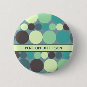 Colourful Polka Dots Stripe Simple Personalised 6 Cm Round Badge