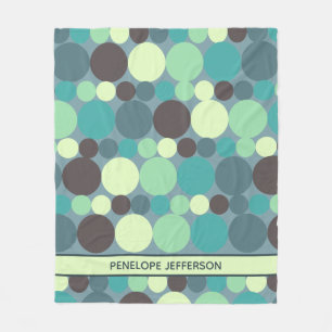 Colourful Polka Dots Stripe Simple Personalised Fleece Blanket