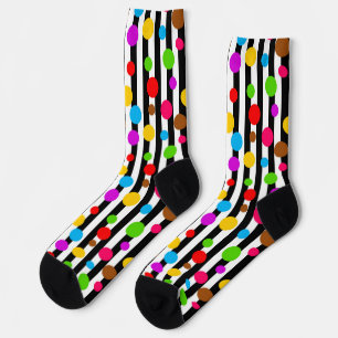 Colourful Polka Dots Stripes Socks