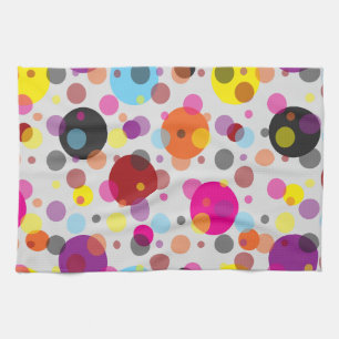 Colourful Polka Dots Tea Towel