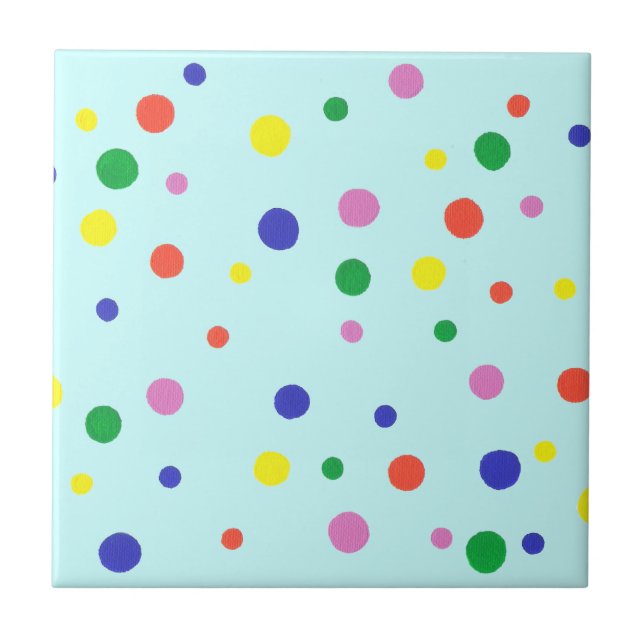 Colourful polka dots Trivet Choose Background Colo (Front)