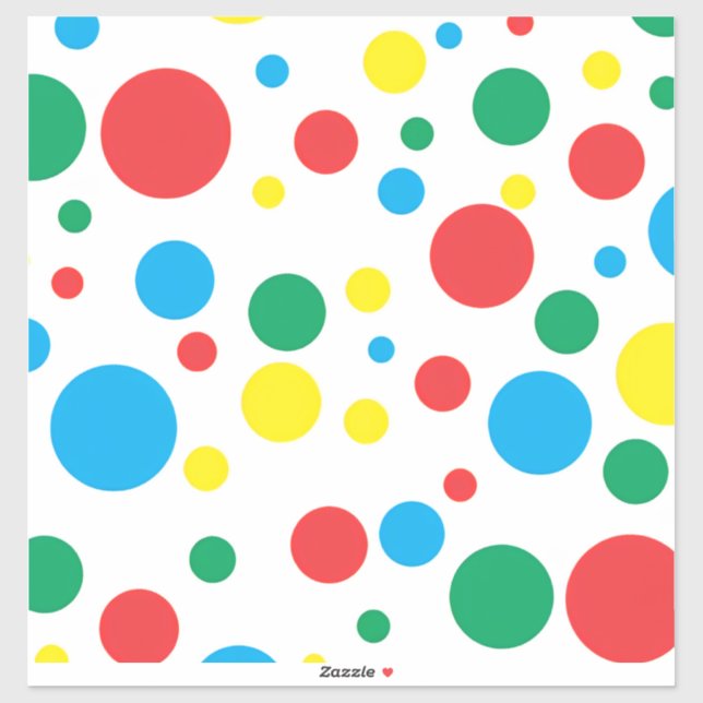 Colourful Polka Dots Vinyl Sticker; Choose SIze (Sheet)