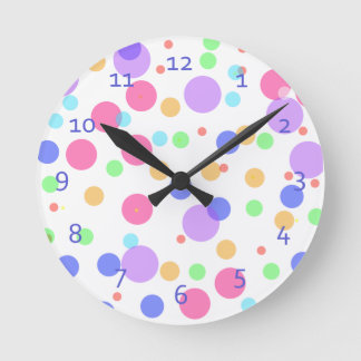 Colourful Polka Dots Wall Clocks