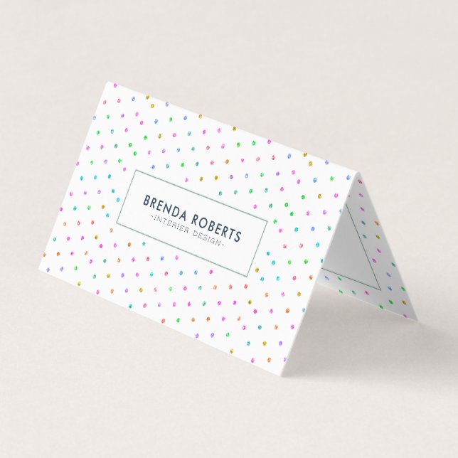 Colourful Polkadots Pattern Business Card (Front)
