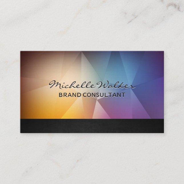 Colourful Polygon Background Business Card (Front)