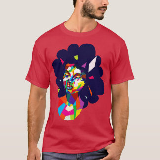 Colourful polygonal female head T-Shirt