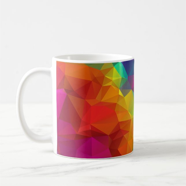 Colourful Polygonal Mosaic Pattern Coffee Mug (Left)