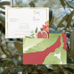 Colourful Pomegranate Foliage Bridal Shower II Invitation